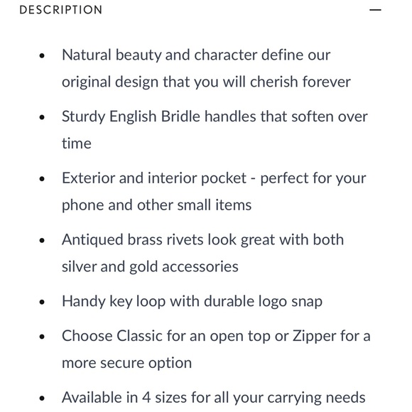 Portland Leather Goods Large Tote Bag With Zipper - Picture 10 of 11